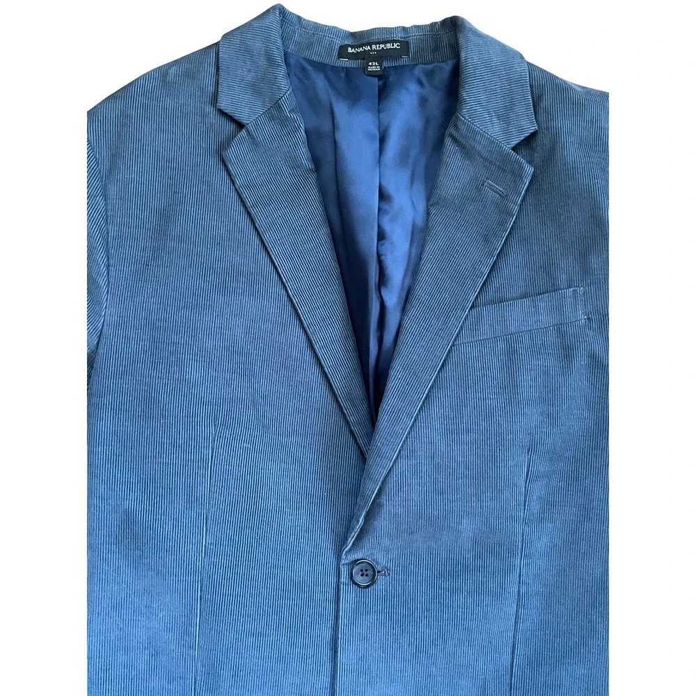 Banana Republic 42L Slim Fit Blue Corduroy Blazer‎ Jacket Men